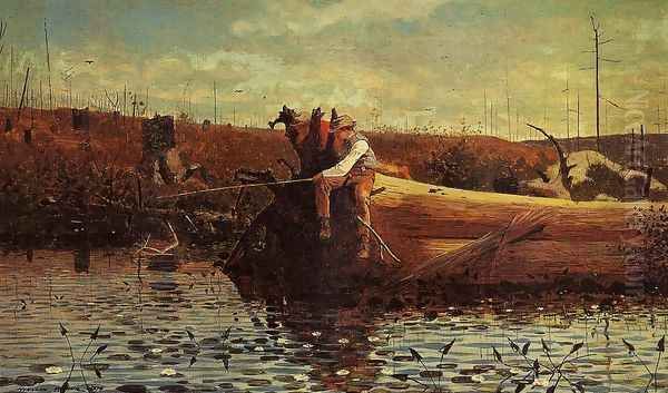 Waiting for a Bite Oil Painting by Winslow Homer