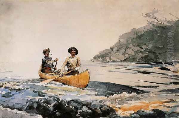 Entering the First Rapid Oil Painting by Winslow Homer