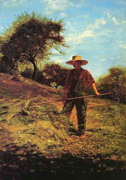 Haymaking Oil Painting by Winslow Homer