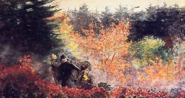 Woods at Prout's Neck Oil Painting by Winslow Homer