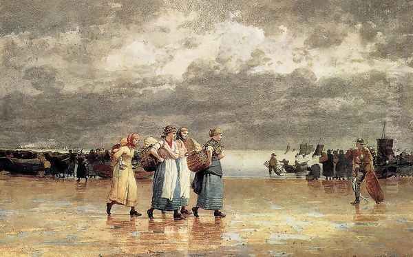 Four Fisherwives Oil Painting by Winslow Homer