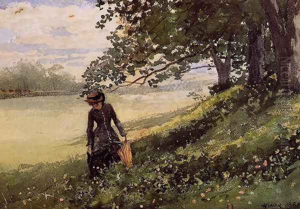 Young Woman with a Parasol Oil Painting by Winslow Homer