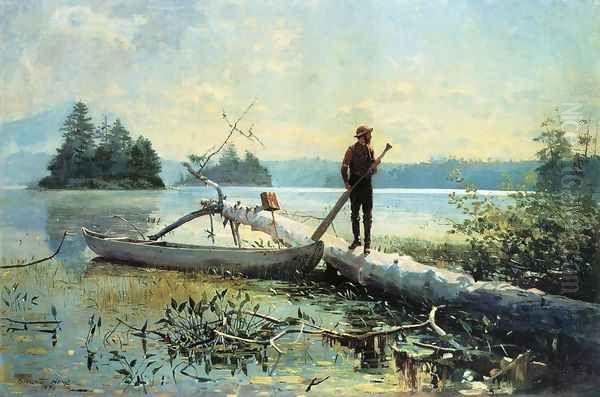 The Trapper, Adirondacks Oil Painting by Winslow Homer