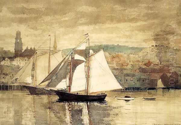 Gloucester Schooners and Sloop Oil Painting by Winslow Homer