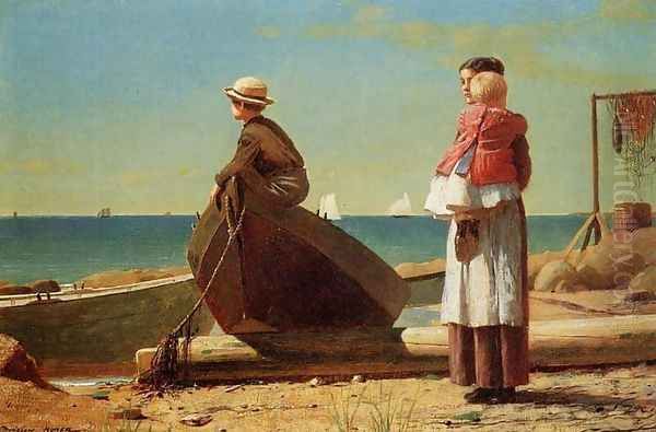 Dad's Coming! Oil Painting by Winslow Homer