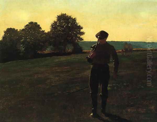 Man with a Sythe Oil Painting by Winslow Homer