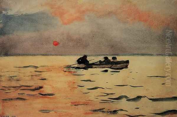 Rowing Home Oil Painting by Winslow Homer