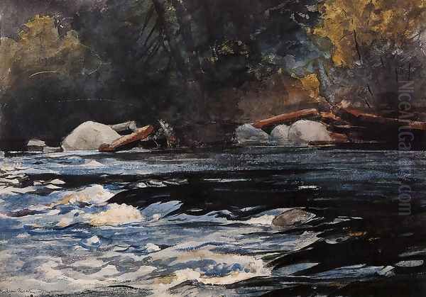 The Rapids, Husdon River, Adirondacks Oil Painting by Winslow Homer