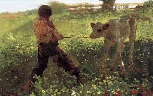 The Unruly Calf Oil Painting by Winslow Homer