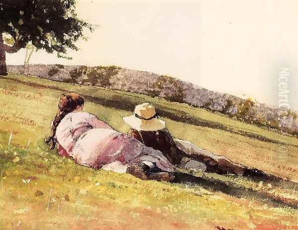 On the Hill Oil Painting by Winslow Homer