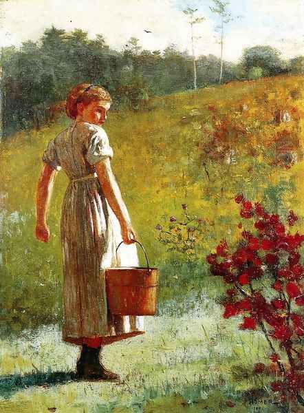 Returning from the Spring Oil Painting by Winslow Homer