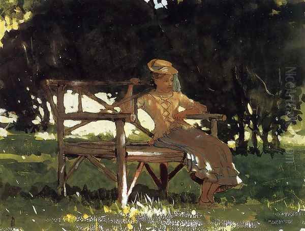 Woman on a Bench Oil Painting by Winslow Homer