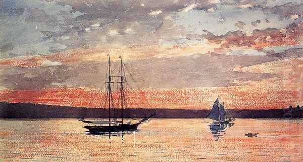 Sunset at Gloucester Oil Painting by Winslow Homer