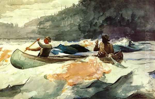 Shooting the Rapids Oil Painting by Winslow Homer