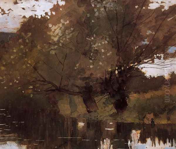 Pond and Willows, Houghton Farm Oil Painting by Winslow Homer