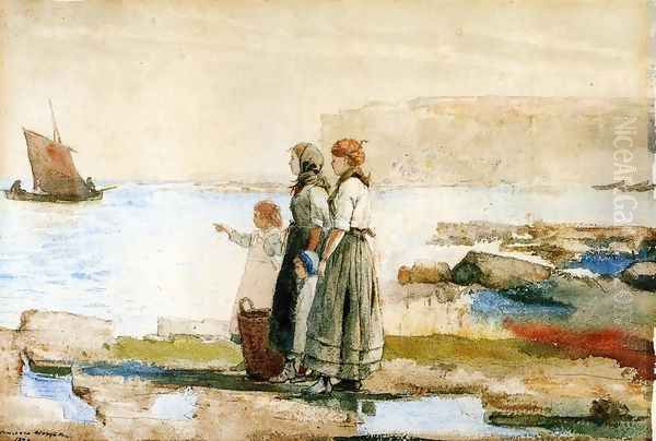 Waiting for the Return of the Fishing Fleet Oil Painting by Winslow Homer