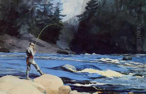 Quananiche, Lake St. John Oil Painting by Winslow Homer