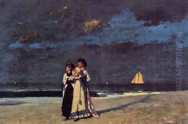 Promenade on the Beach Oil Painting by Winslow Homer