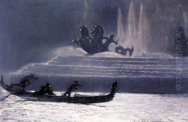 The Fountains at Night, World's Columbian Exposition Oil Painting by Winslow Homer