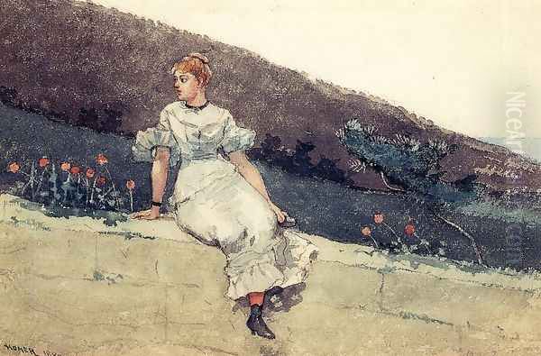 The Garden Wall Oil Painting by Winslow Homer