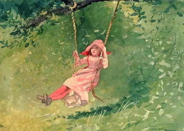 Girl on a Swing 2 Oil Painting by Winslow Homer