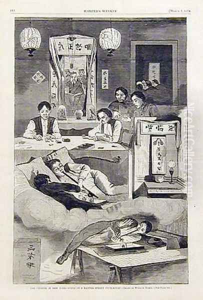 The Chinese in New York, scene in a Baxter Street Clubhouse Oil Painting by Winslow Homer