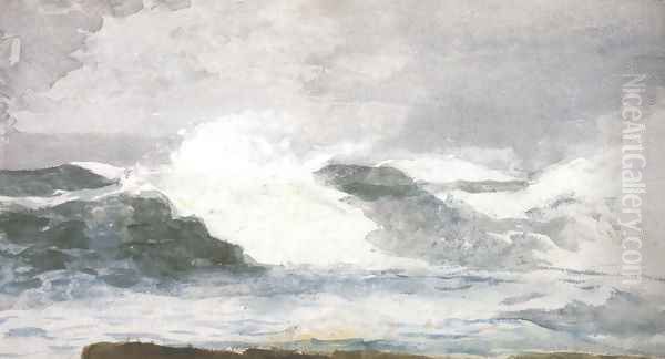 Surf At Prout's Neck 1895 Oil Painting by Winslow Homer