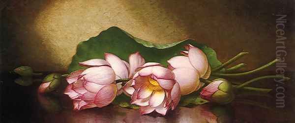 Egyptian Lotus Blossom Oil Painting by Martin Johnson Heade