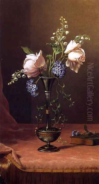 Victorian Vase With Flowers Of Devotion Oil Painting by Martin Johnson Heade