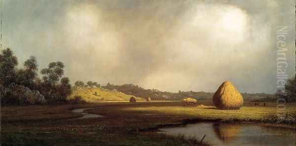 Salt Marshes Newburyport Massachusetts Oil Painting by Martin Johnson Heade