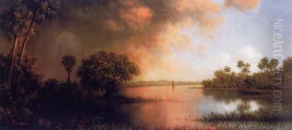 Florida River Scene Oil Painting by Martin Johnson Heade