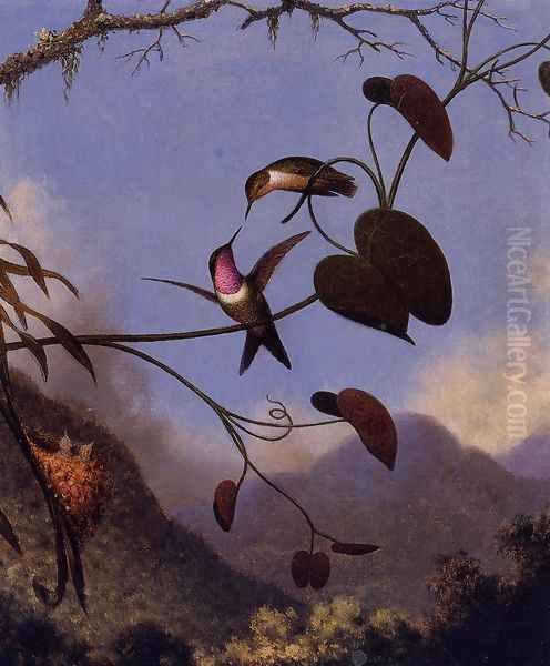 Amethyst Woodstar Oil Painting by Martin Johnson Heade