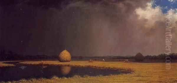 Salt Marsh Hay Oil Painting by Martin Johnson Heade