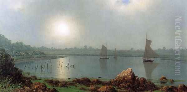 York Harbor Coast Of Maine Oil Painting by Martin Johnson Heade