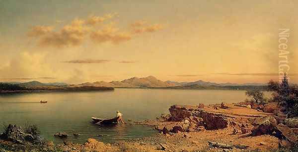 Lake George Oil Painting by Martin Johnson Heade