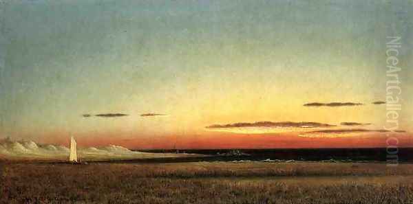 Marsh Scene At Dusk Oil Painting by Martin Johnson Heade