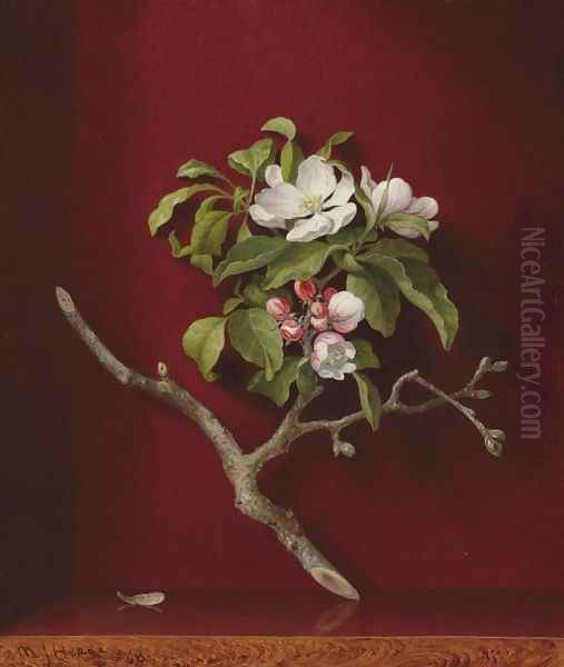 Apple Blossoms in a Corner Oil Painting by Martin Johnson Heade