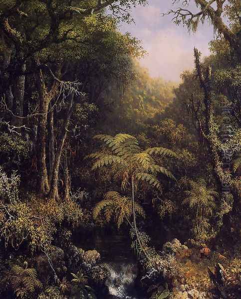 Brazilian Forest Oil Painting by Martin Johnson Heade