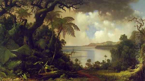 View From Fern Tree Walk Jamaica Oil Painting by Martin Johnson Heade