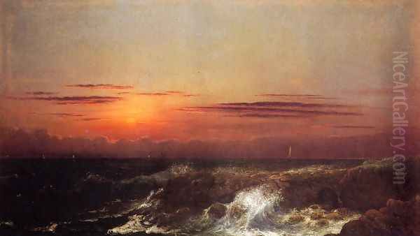 Sunset At Sea Oil Painting by Martin Johnson Heade