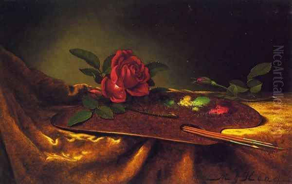 Roses On A Palette Oil Painting by Martin Johnson Heade