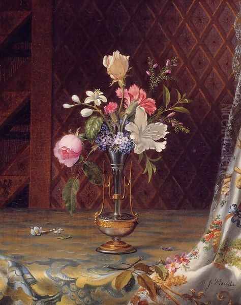 Vase Of Mixed Flowers Oil Painting by Martin Johnson Heade