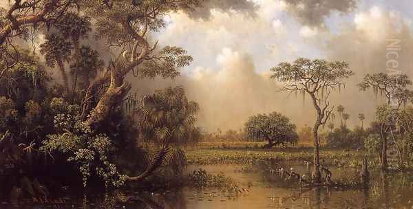 The Great Florida Marsh Oil Painting by Martin Johnson Heade