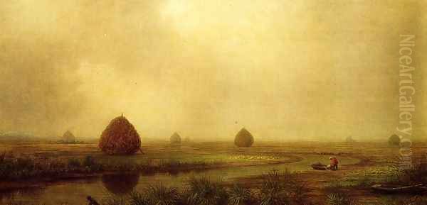 Jersey Marshes Oil Painting by Martin Johnson Heade