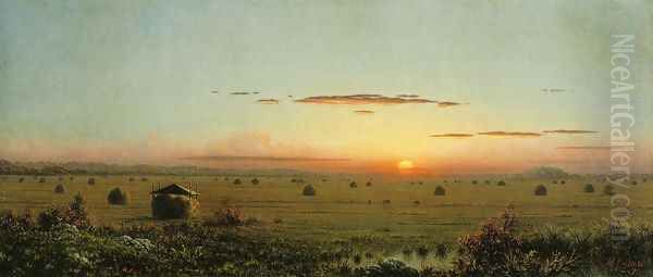 Ipswich Marshes Oil Painting by Martin Johnson Heade