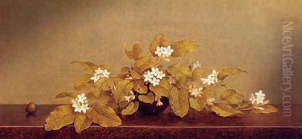 Trailing Arbutis Oil Painting by Martin Johnson Heade