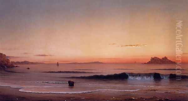 Twilight Singing Beach Oil Painting by Martin Johnson Heade