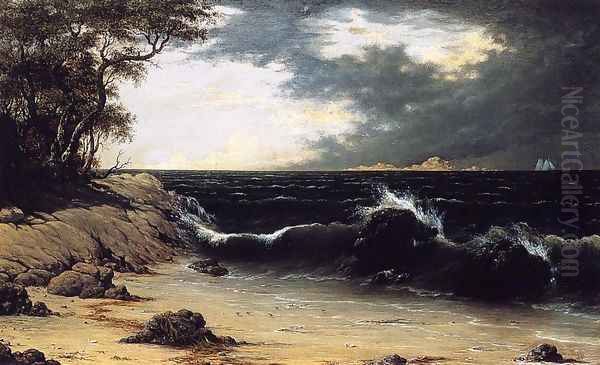 Storm Clouds Over The Coast Oil Painting by Martin Johnson Heade