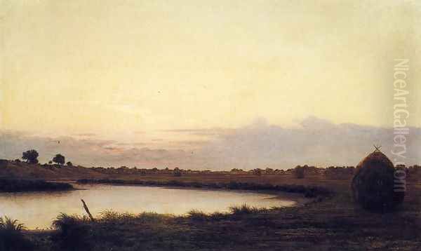 Quiet River At Dusk Oil Painting by Martin Johnson Heade