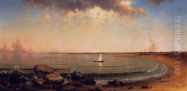 Shore Scene Point Judith Oil Painting by Martin Johnson Heade